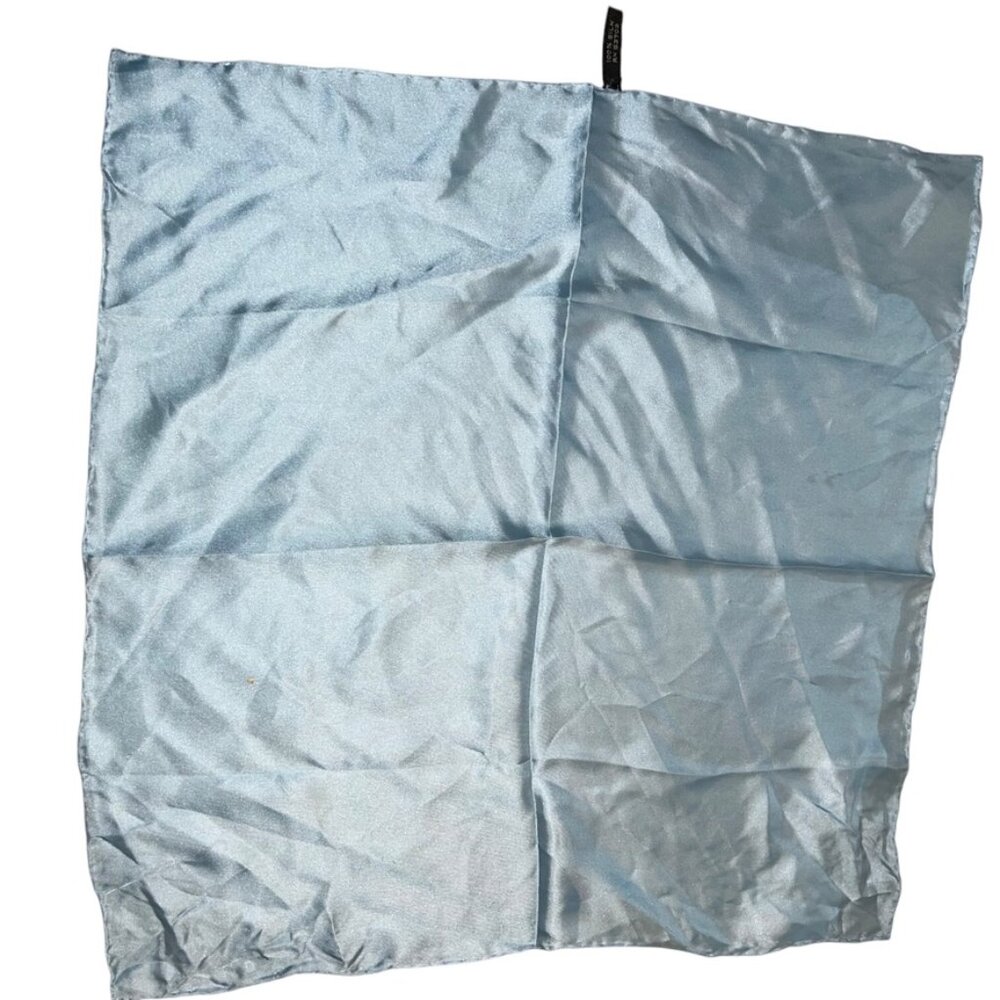 Zamana Ltd sky dove blue 100% Silk mens pocket square